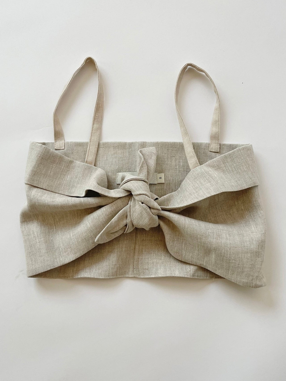 Eliza Faulkner Raw Linen Hand-Tied Bow Top